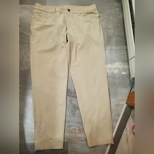Lululemon ABC Slim-Fit Pant 27" *Warpstreme. Tan. Size 34.